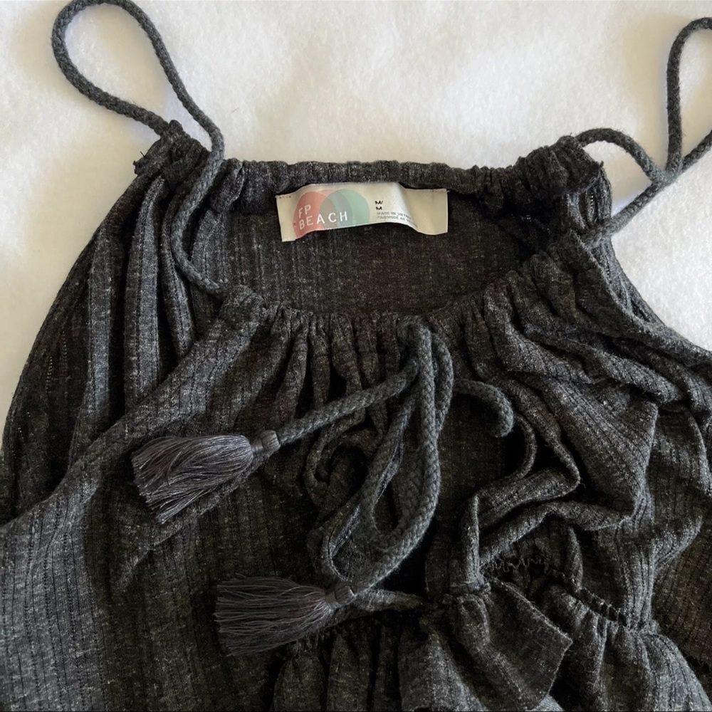Free People Beach Rosaline Tunic Dress Halter Tie Ruffle Swing Black Medium - Picture 7 of 7